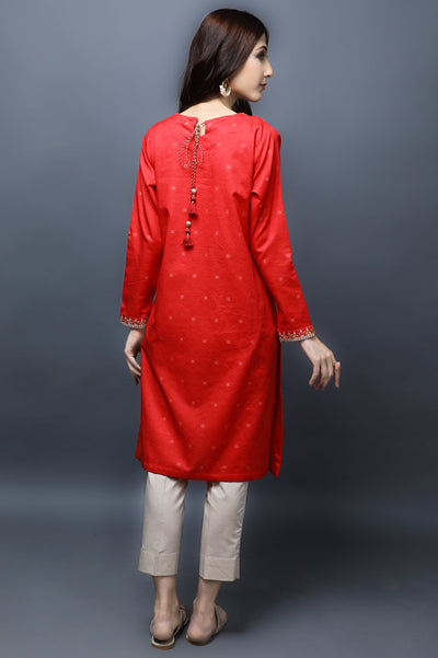 Women Stitched Kurti SKU: WKL1093-RED - Diners