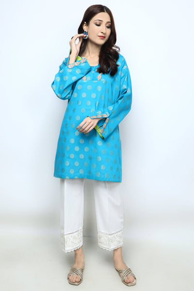 Women Stitched Kurti SKU: WKL1102-SKY BLUE - Diners