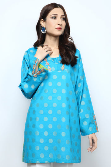 Women Stitched Kurti SKU: WKL1102-SKY BLUE - Diners