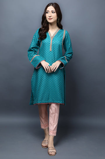 Women Stitched Kurti SKU: WKL1105-C-GREEN - Diners