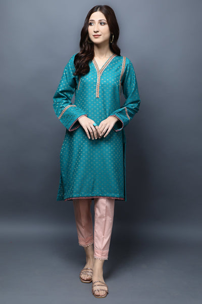 Women Stitched Kurti SKU: WKL1105-C-GREEN - Diners