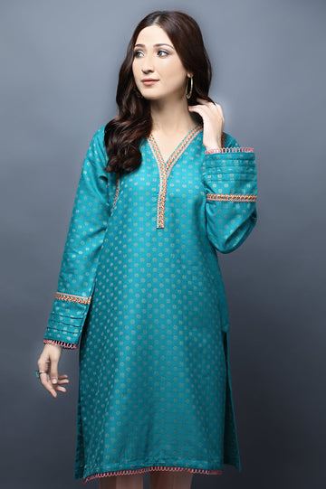 Women Stitched Kurti SKU: WKL1105-C-GREEN - Diners
