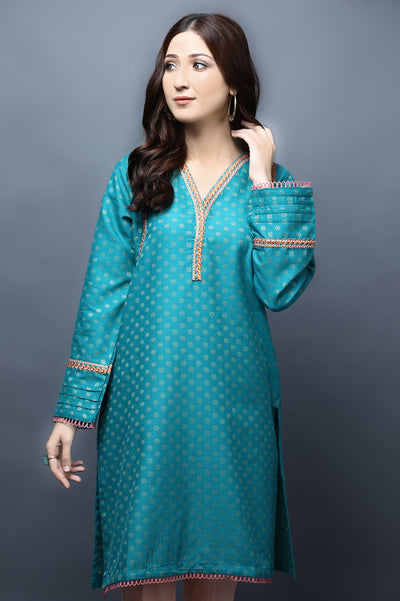 Women Stitched Kurti SKU: WKL1105-C-GREEN - Diners