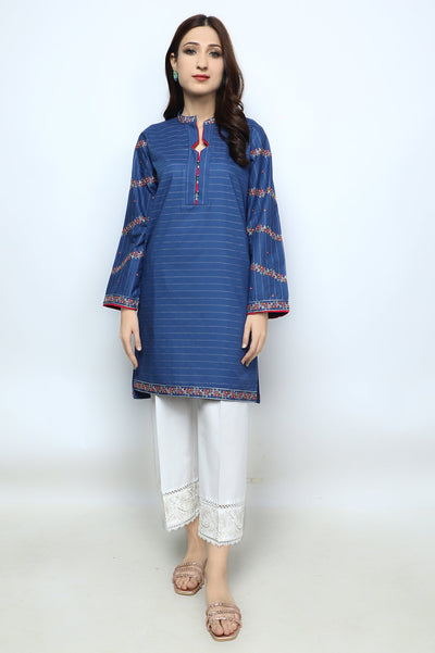 Women Stitched Kurti SKU: WKL1106-BLUE - Diners