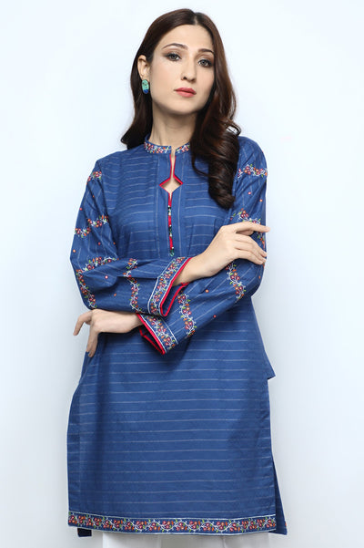 Women Stitched Kurti SKU: WKL1106-BLUE - Diners