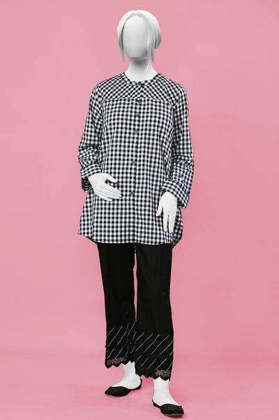 Cotton Black Stitched Kurti - Diners