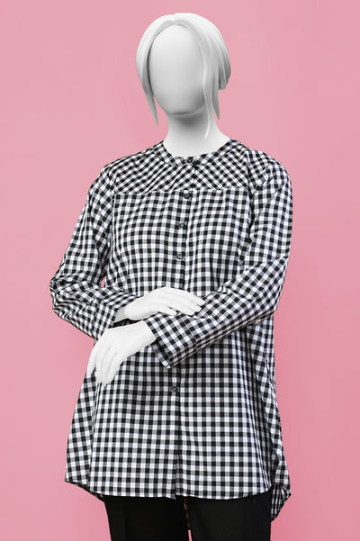 Cotton Black Stitched Kurti - Diners