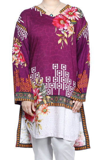 Women Stitched Kurti In Purple SKU: WKL0639-PURPLE - Diners