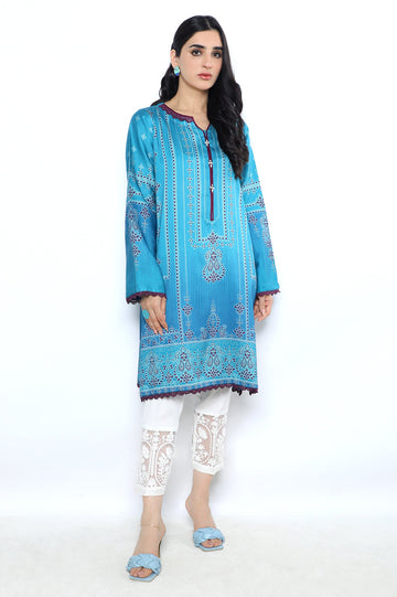 Women Stitched Kurti SKU: WKL0976-BLUE - Diners