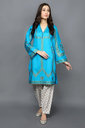 Women Stitched Kurti In Green SKU: WKL0785-GREEN - Diners