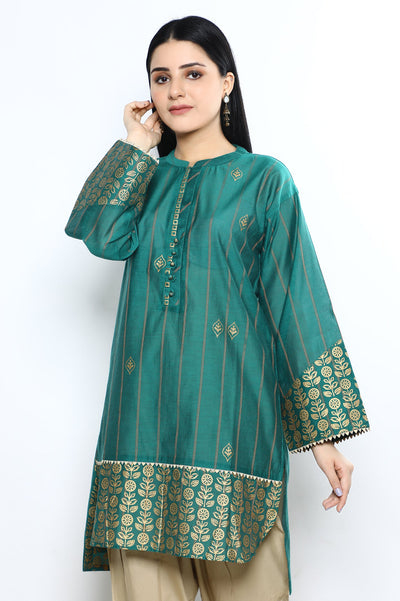 Women Stitched Kurti In Green SKU: WKL0796-GREEN - Diners