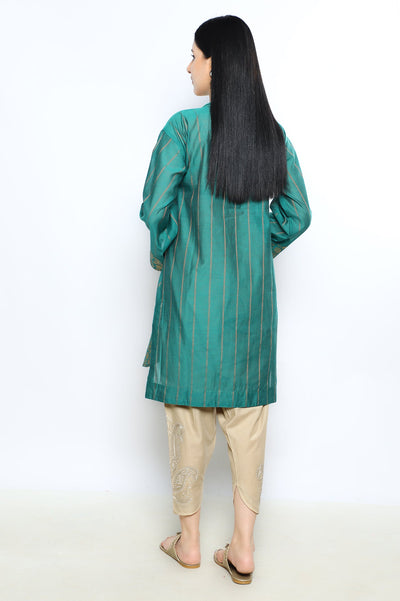 Women Stitched Kurti In Green SKU: WKL0796-GREEN - Diners