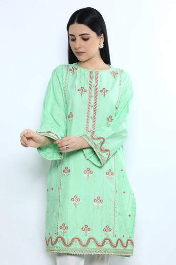 Women Stitched Kurti SKU: WKL0836-C-GREEN - Diners