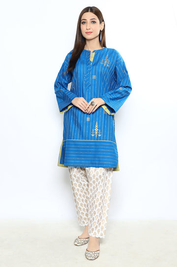 Women Stitched Kurti SKU: WKL0838-BLUE - Diners