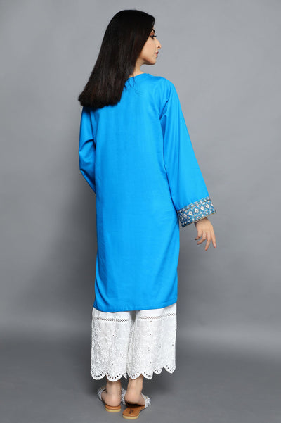 Women Stitched Kurti SKU: WKL0849-BLUE - Diners