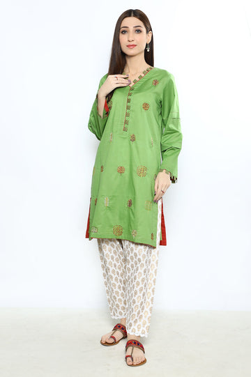 Women Stitched Kurti SKU: WKL0850-GREEN - Diners