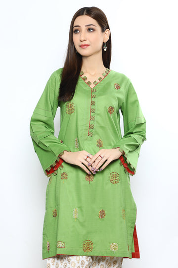 Women Stitched Kurti SKU: WKL0850-GREEN - Diners