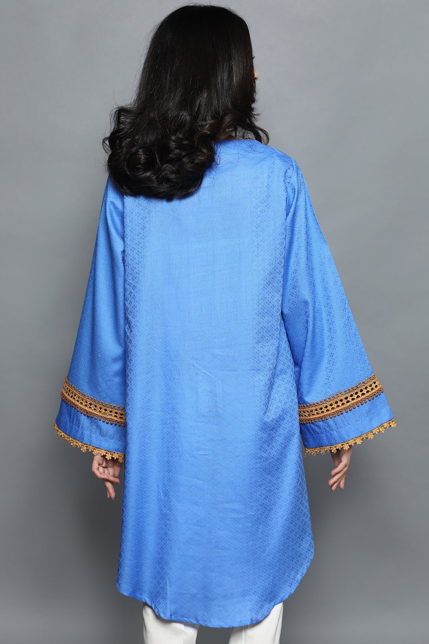 Blue Women Stitched Kurti From Diners