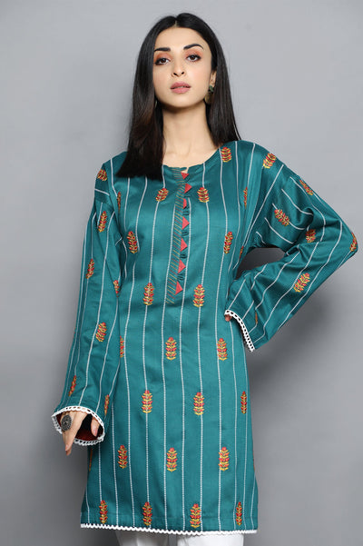 Women Stitched Kurti SKU: WKL0946-C-GREEN - Diners