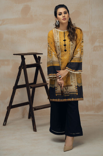 Women Stitched Kurti SKU: WKL0949-YELLOW - Diners
