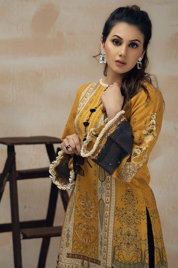 Women Stitched Kurti SKU: WKL0949-YELLOW - Diners