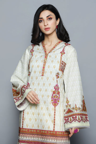 Women Stitched Kurti SKU: WKL1026-OFFWHITE - Diners