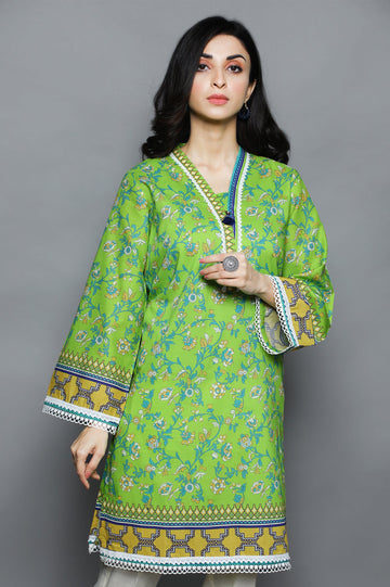 Women Stitched Kurti SKU: WKL1027-GREEN - Diners