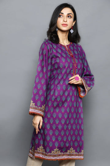 Women Stitched Kurti SKU: WKL1029-PURPLE - Diners