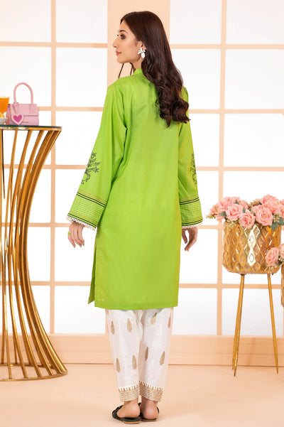 Parrot Green Women Stitched Kurti From Diners