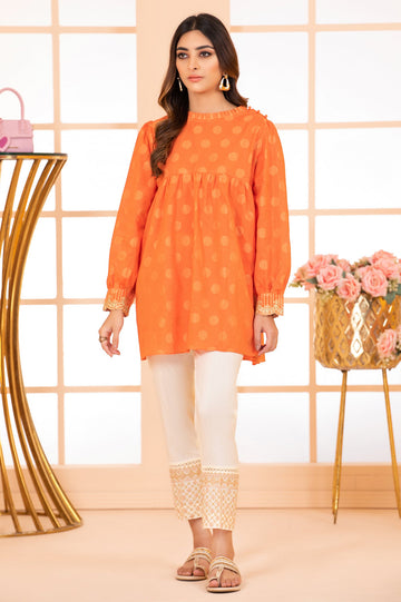 Women Stitched Kurti SKU: WKL1103-ORANGE - Diners