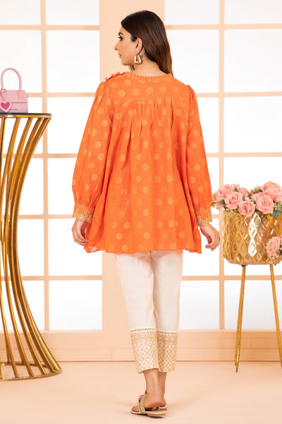 Women Stitched Kurti SKU: WKL1103-ORANGE - Diners