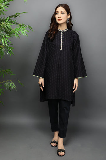 Women Stitched Kurti SKU: WKL1109-BLACK - Diners