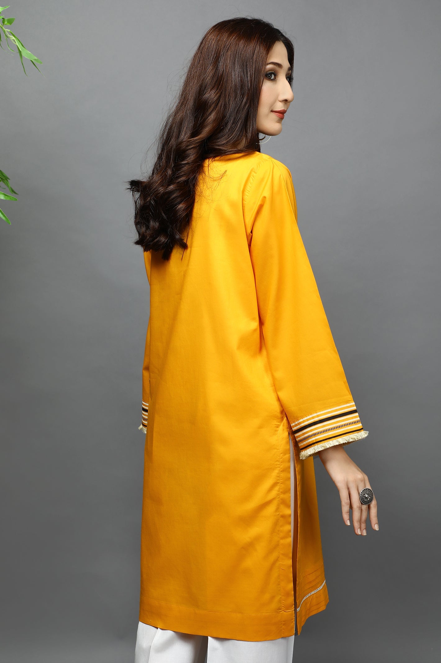 Women Stitched Kurti SKU: WKL1115-YELLOW - Diners