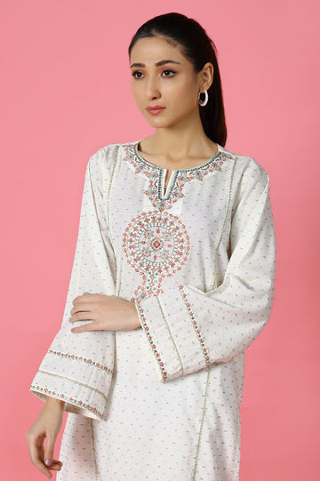 Embroidered Stitched Kurti - Diners