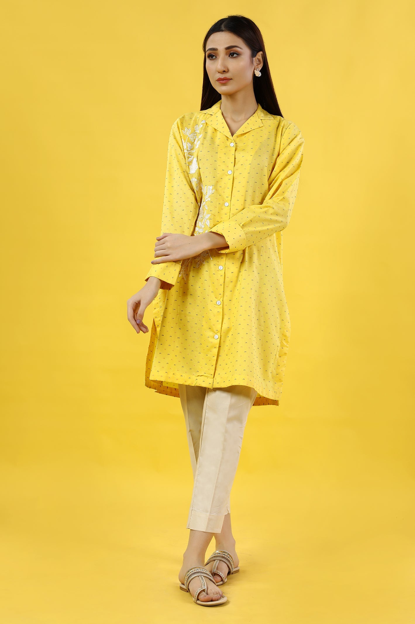 Embroidered Stitched Kurti - Diners
