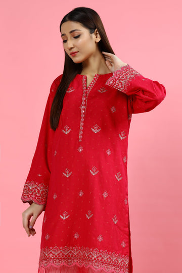 Embroidered Stitched Kurti - Diners