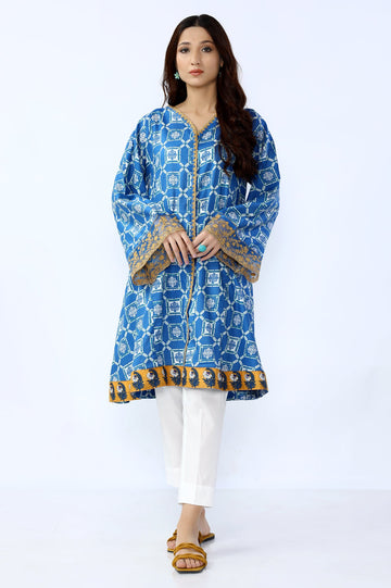 Printed Embroidered Stitched Kurti - Diners