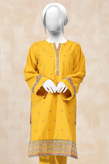 Embroidered Yellow Kurti - Diners