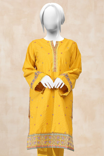 Embroidered Yellow Kurti - Diners
