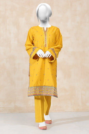 Embroidered Yellow Kurti - Diners