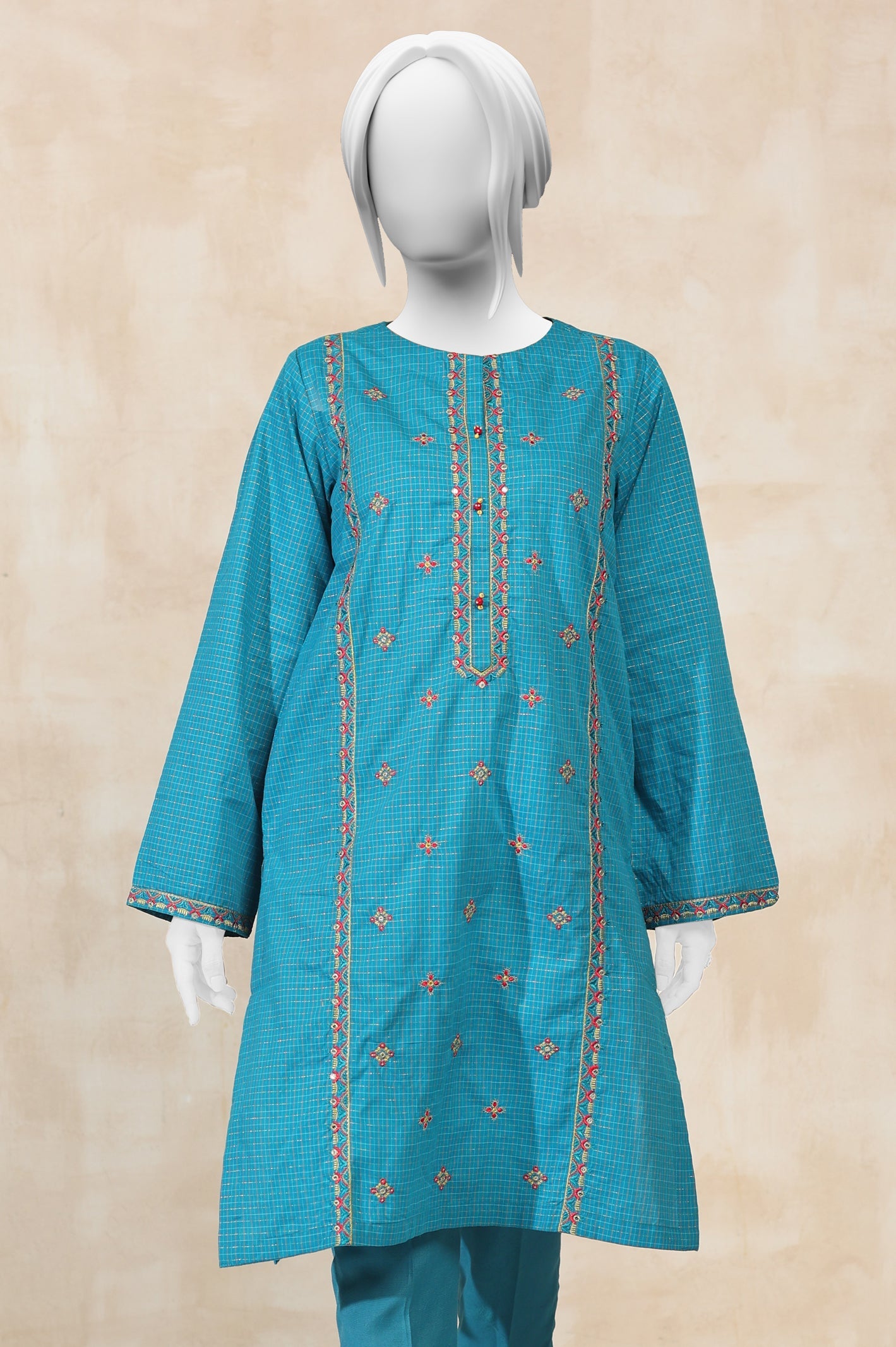 Embroidered Blue Kurti - Diners