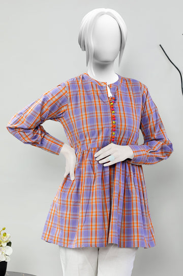 Cotton Purple Stitched Kurti - Diners