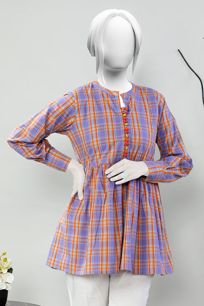 Cotton Purple Stitched Kurti - Diners