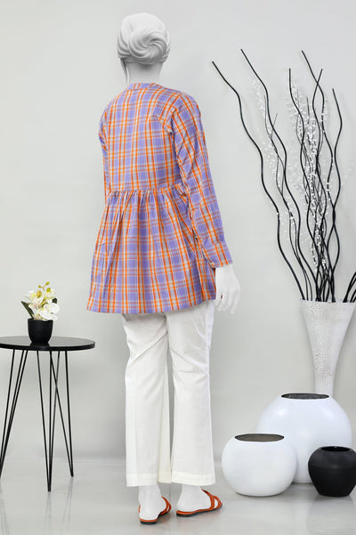 Cotton Purple Stitched Kurti - Diners