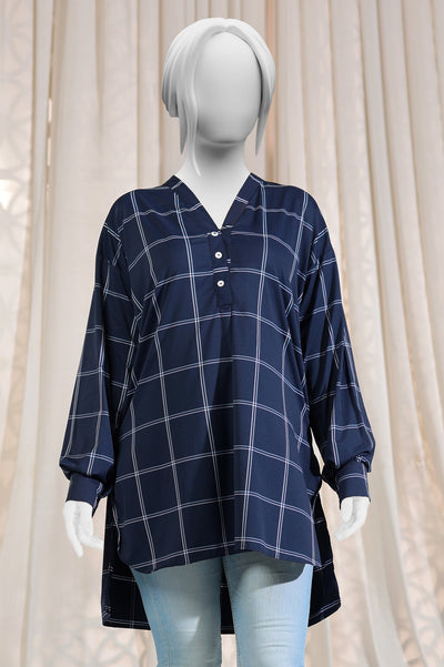 Printed Navy Blue Kurti - Diners