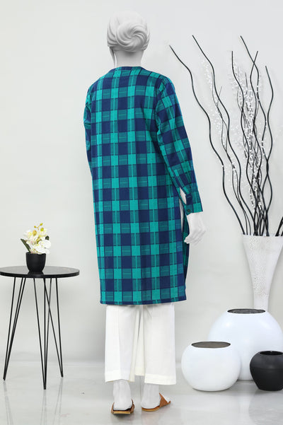 Cotton Sea Green Stitched Kurti - Diners