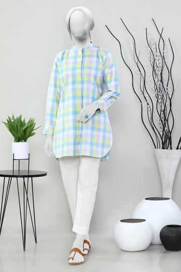 Cotton Lilac Stitched Kurti - Diners