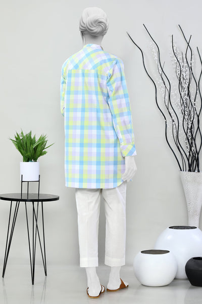 Cotton Lilac Stitched Kurti - Diners