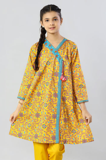 Yellow Printed Teens Kurti - Diners