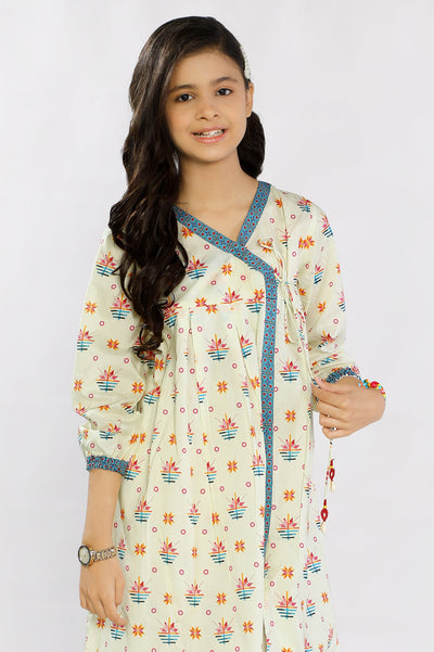 Lawn Cream Teens Kurti From Diners
